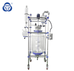 30l High Efficient Jacketed Glass Reaction Kettle With Condenser