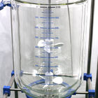 Agitating Lab Glass Reactor , Double Layer Glass Reactor With 3 Way Cow Adapter
