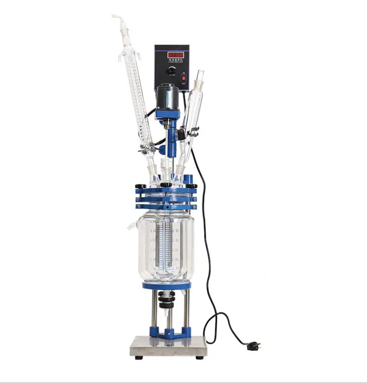 0.25L-3L Laboratory Chemical Reactor Jacketed Double Layer Glass Stirred Tank Reactor