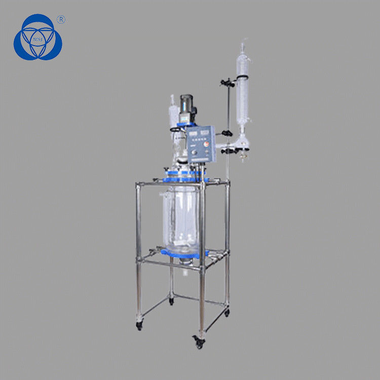 PTFE Sealing Jacketed Glass Reactor Vessel Thermostat Compounding Electricity Stirrer