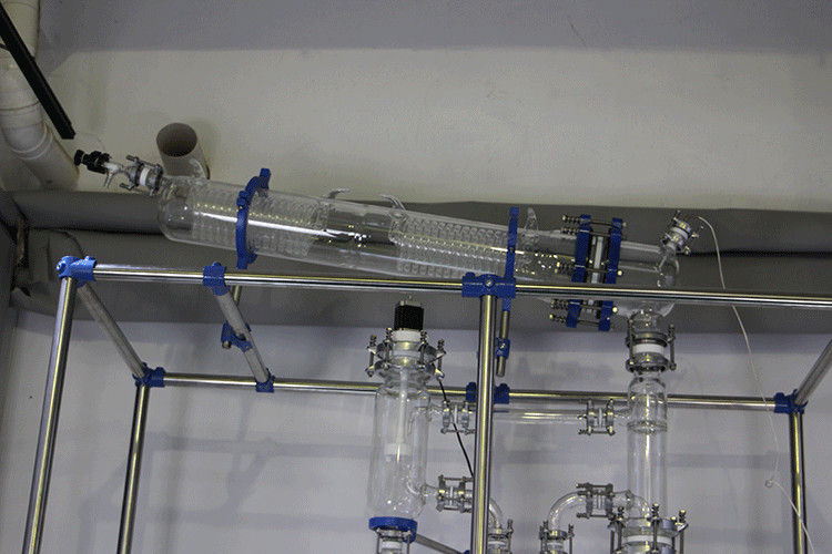 Ptfe Sealing Single Layer Glass Reactor , Jacketed Glass Reactor With Cold Trap Chiller