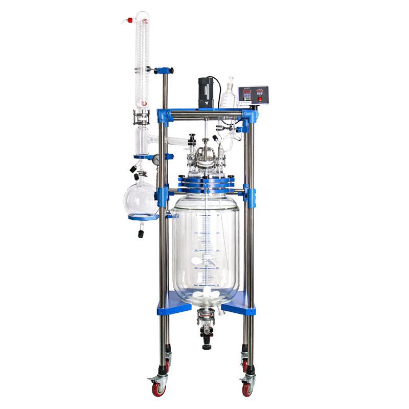 Big Volume 100L Jacketed Glass Reactor For Lab Chemical Usage