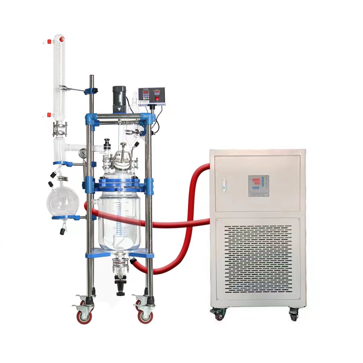 Lab Experiment Borosilicate Glass Chemical Glass Reactor With PLC ...