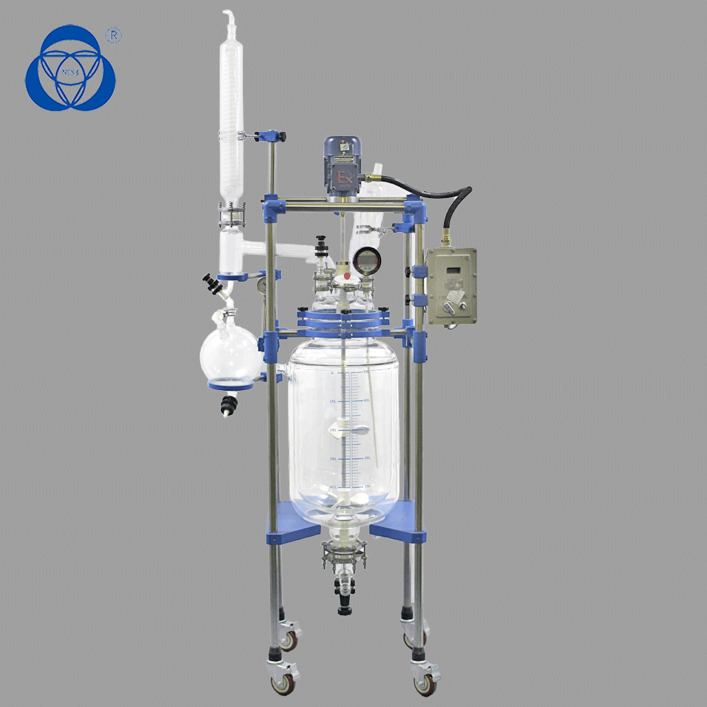 Intelligent Jacketed Glass Reactor Vessel Continuous Flow Abrasion Resistant