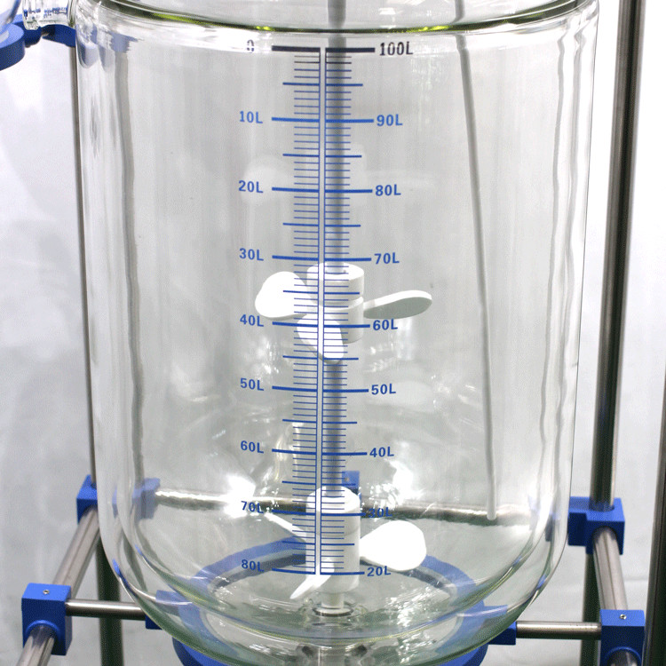 Moveable Design Jacketed Glass Reactor Vessel Explosion Proof G3.3 Borosilicate