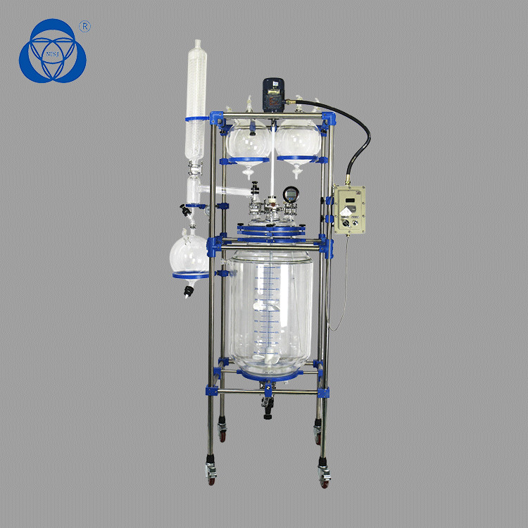Explosion Proof Double Layer Glass Reactor High Vacuum Degree Eco Friendly