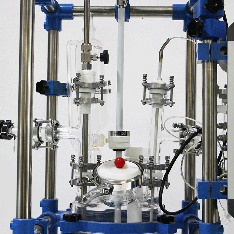 Alcohol Distillation Lab Glass Reactor , Borosilicate Glass Reactor Multi Functional